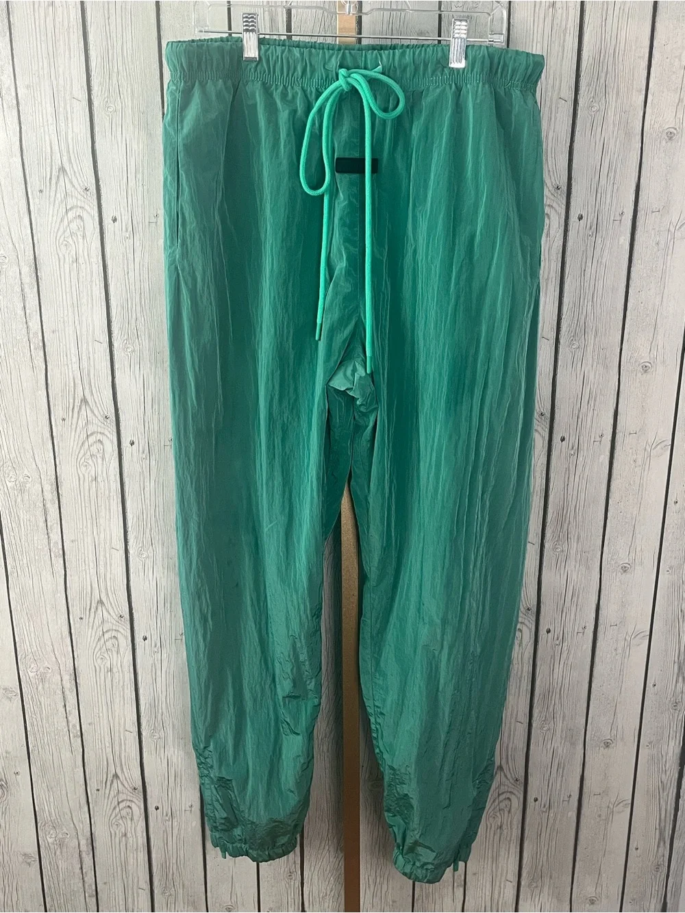 FOG Essentials Fear of God Men's Green Nylon Track Pants Jogger Size XL